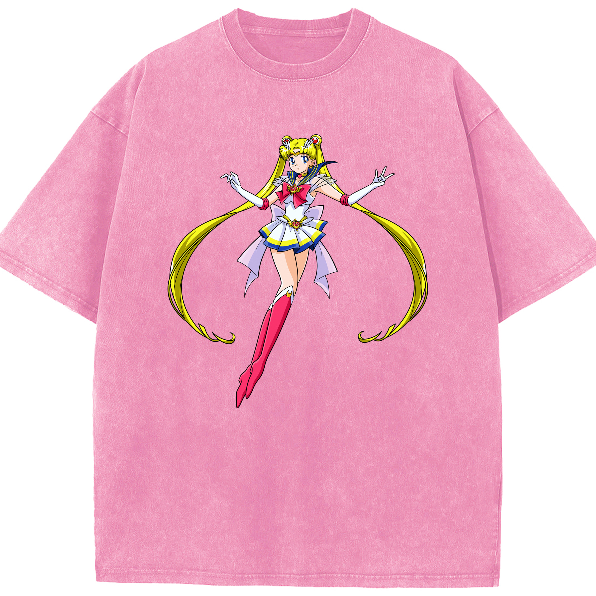 （画像用） 美少女戦士セーラームーン 月野 うさぎ つきの うさぎ Sailor Moon Tsukino Usagi 綿100% ヴィンテージ風 半袖Tシャツ（フロントプリント）